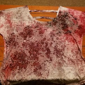 Maurices plus 1 burnout top with ladder back